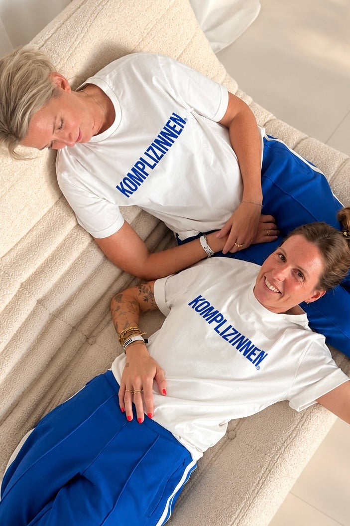 Shirt KOMPLIZINNEN Basic off-white/ royal-blue