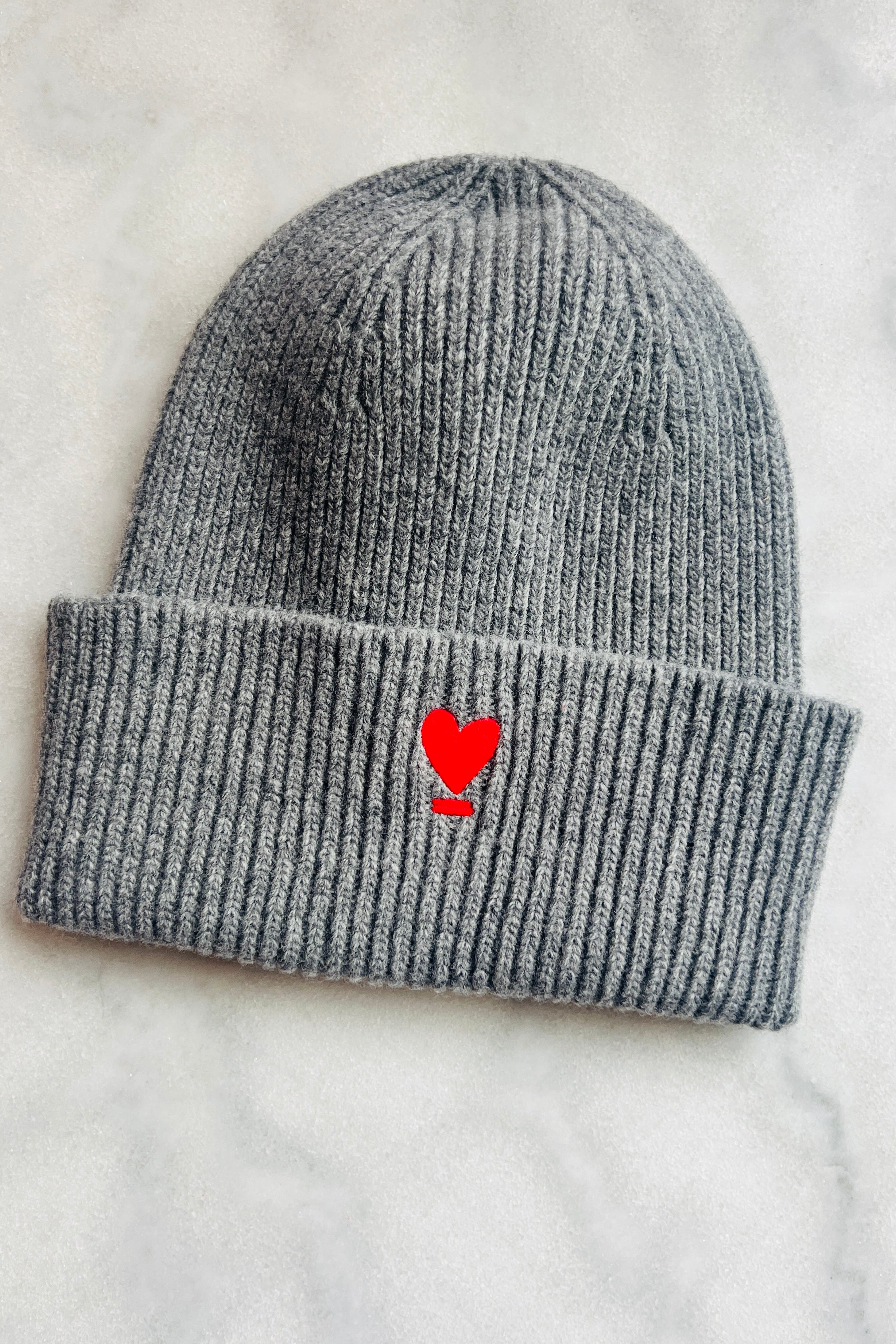 BEANIE WE LIFT LOVE grey/ red