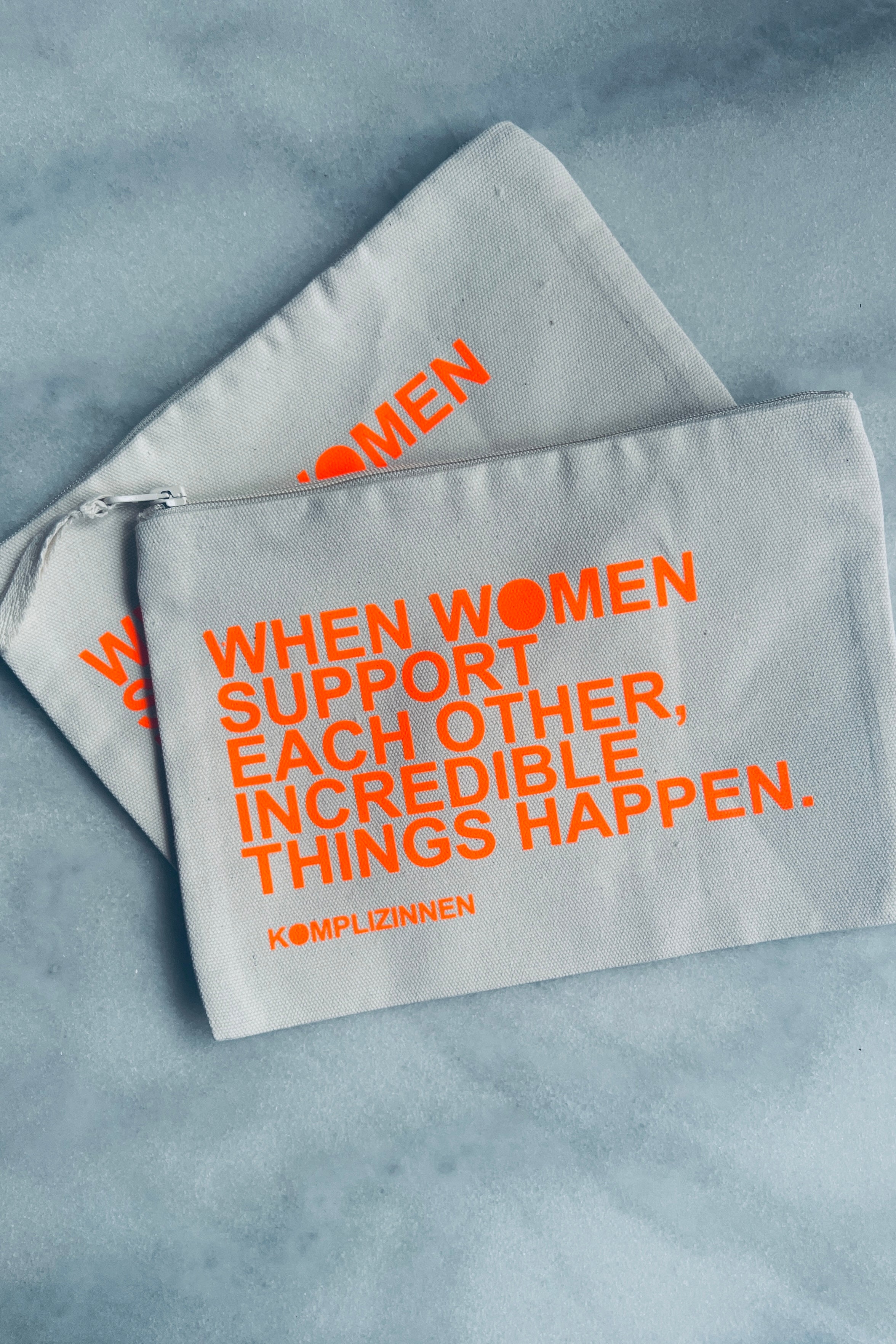 Pouch WOMEN biege/ neon-orange