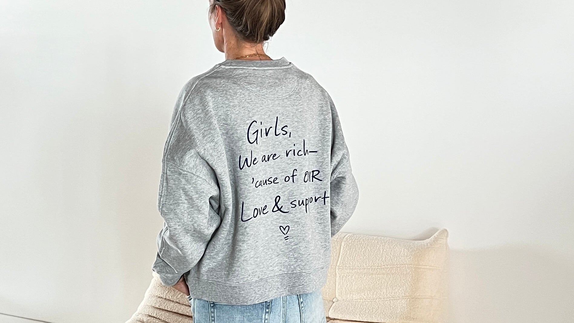 Sweater GIRLS, WE ARE RICH GREY/ BLUE