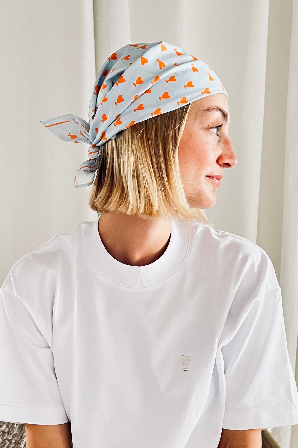 Twilly Baumwolltuch LIFT LOVE blue/ orange