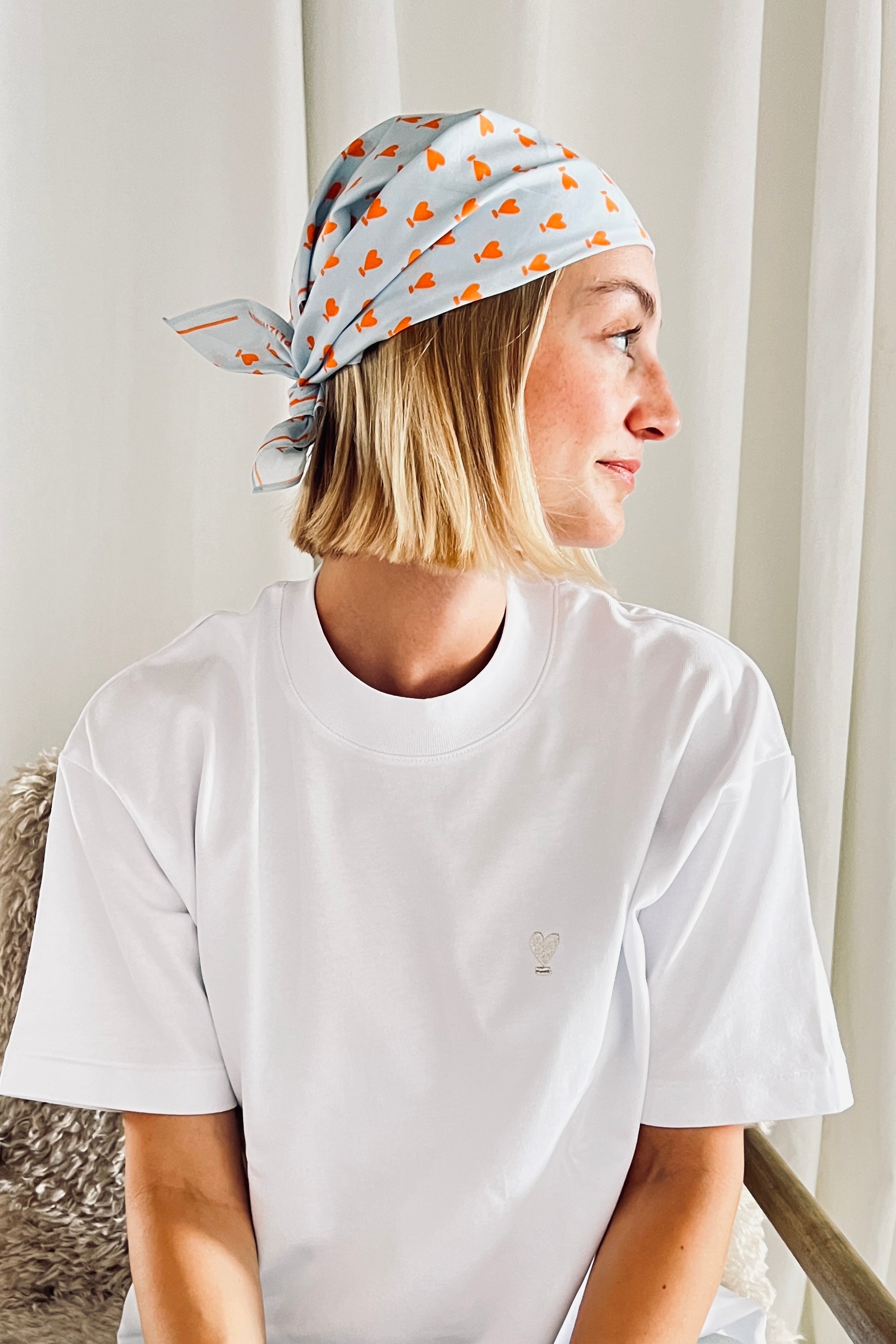 Twilly Baumwolltuch LIFT LOVE blue/ orange