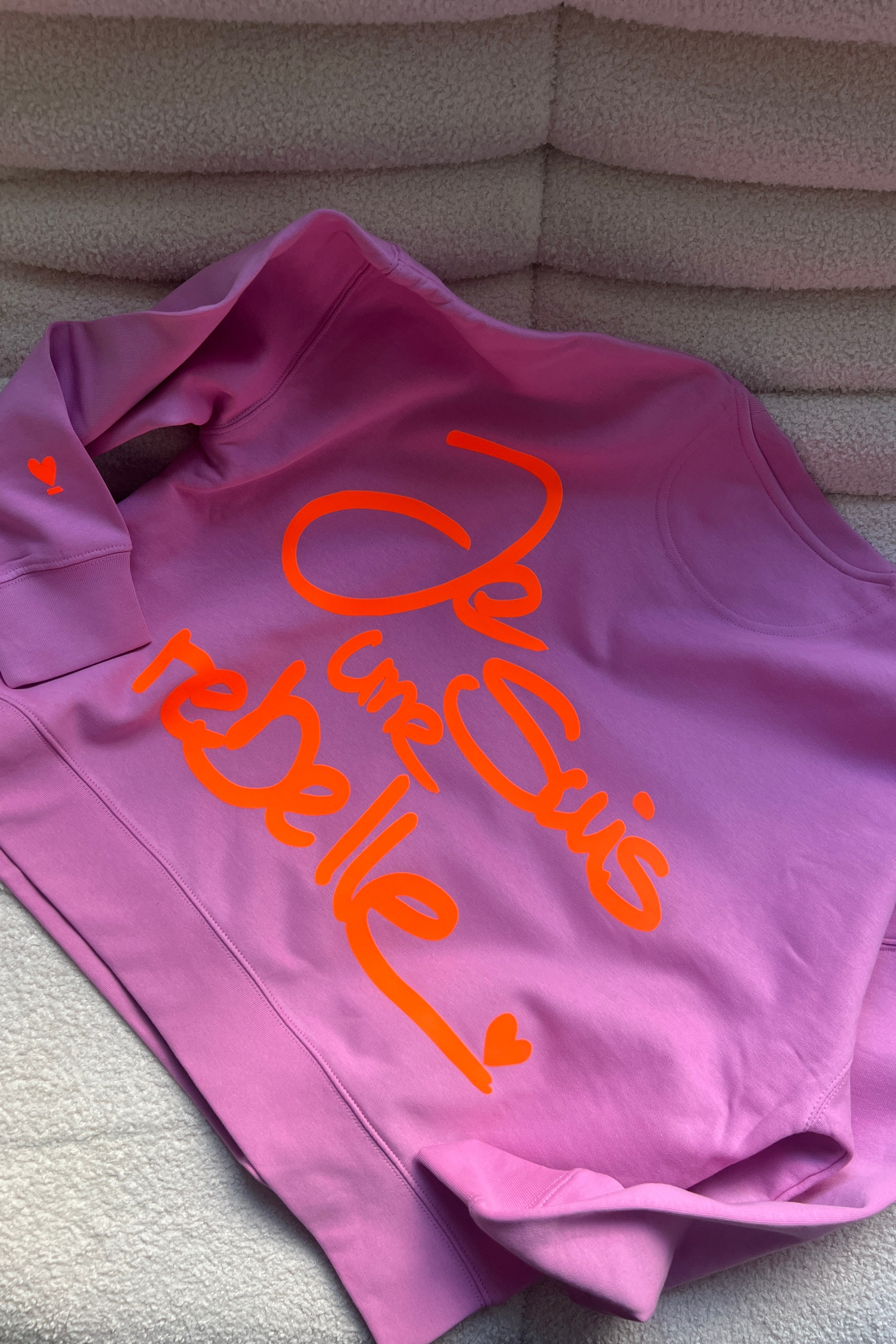 Sweater crop UNE REBELLE pink/ neon orange