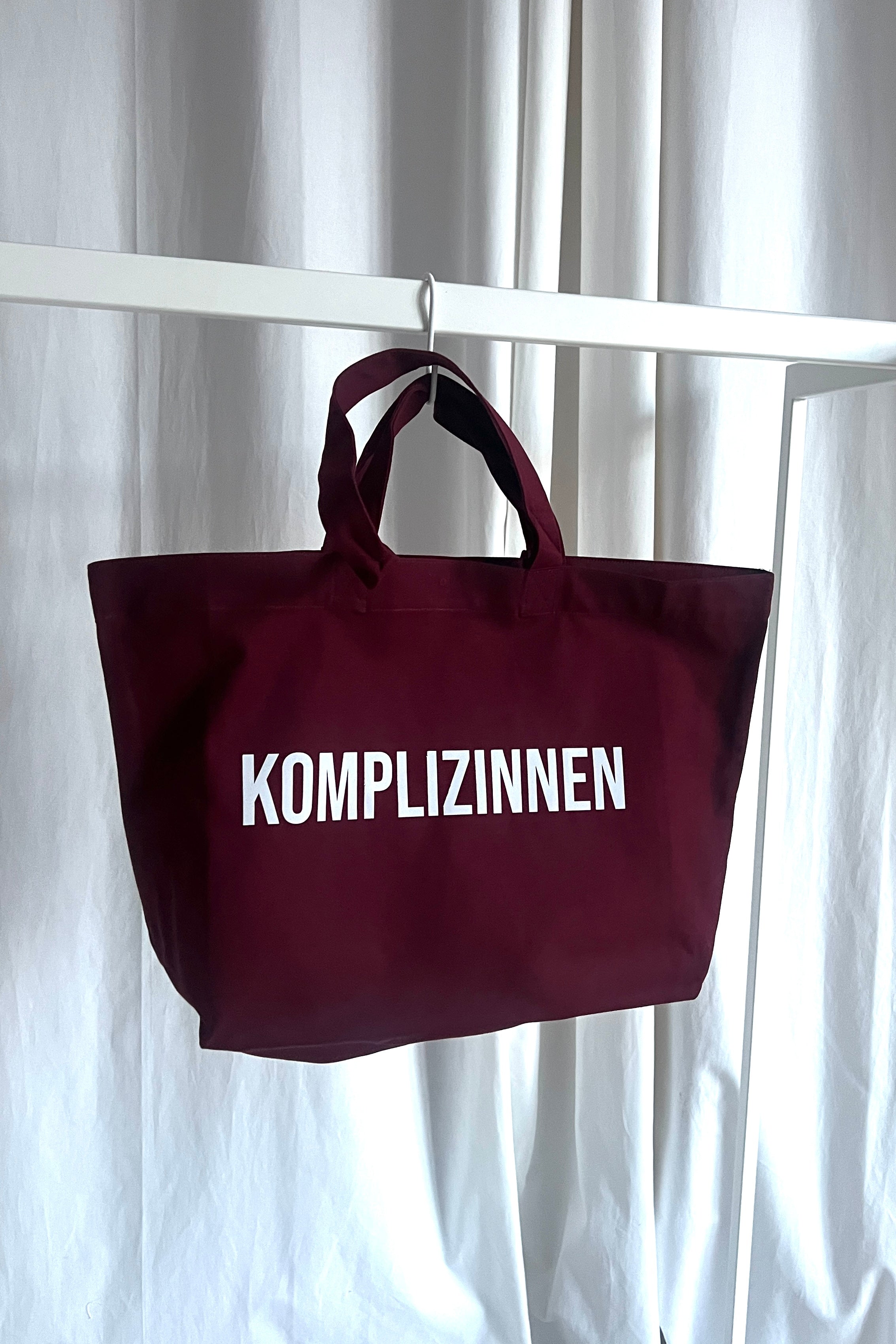 Shopper KOMPLIZINNEN bordeaux/ white
