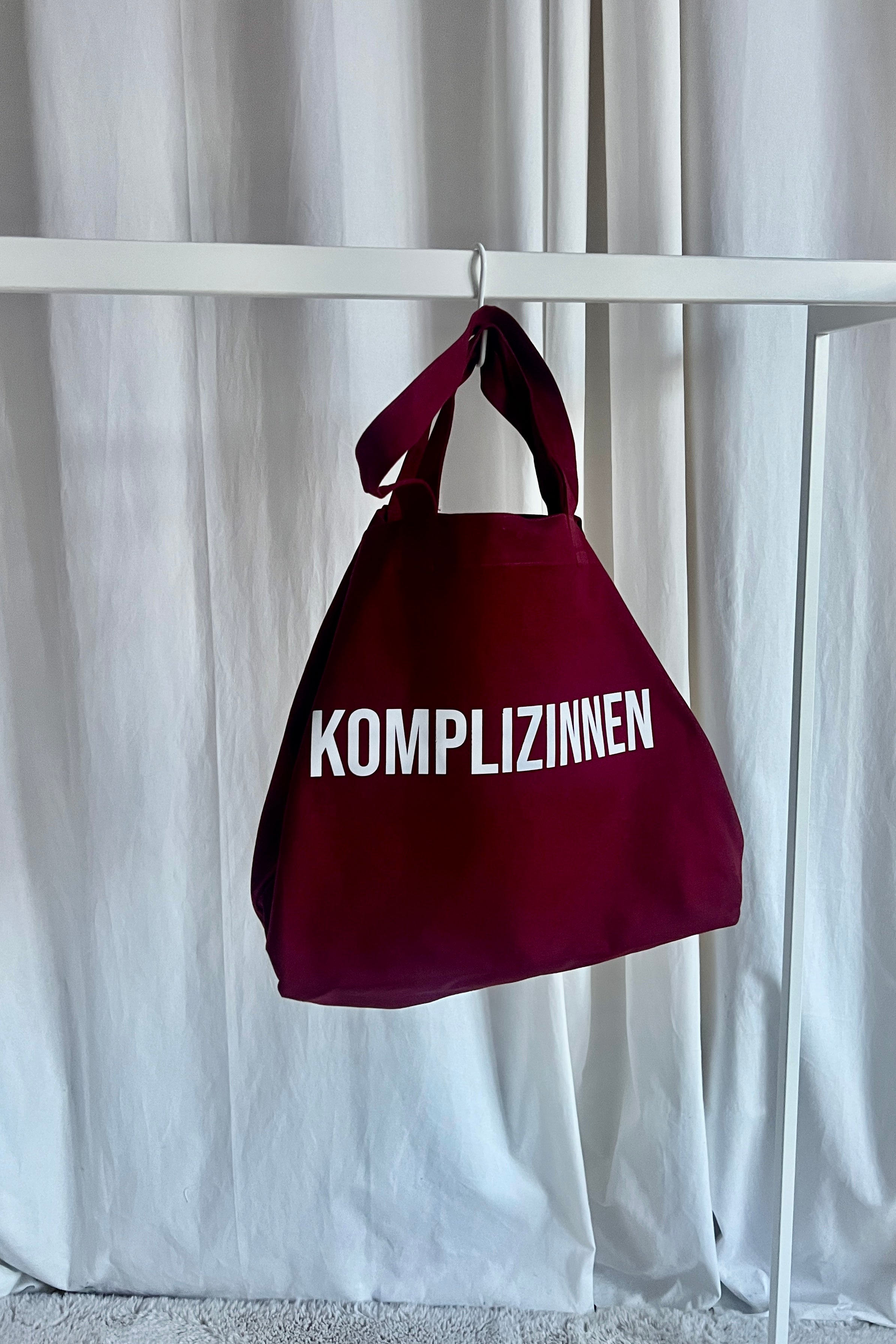 Shopper KOMPLIZINNEN bordeaux/ white