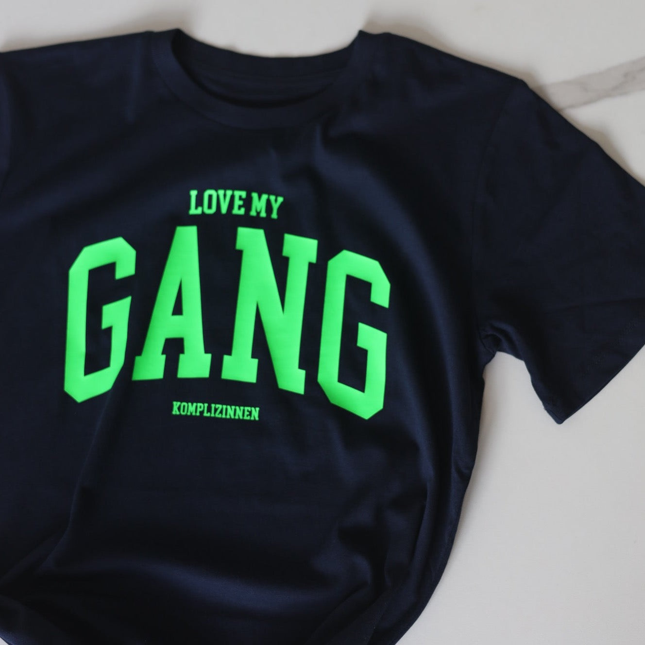 LOVE MY GANG Shirt KIDS navy/ neon grün