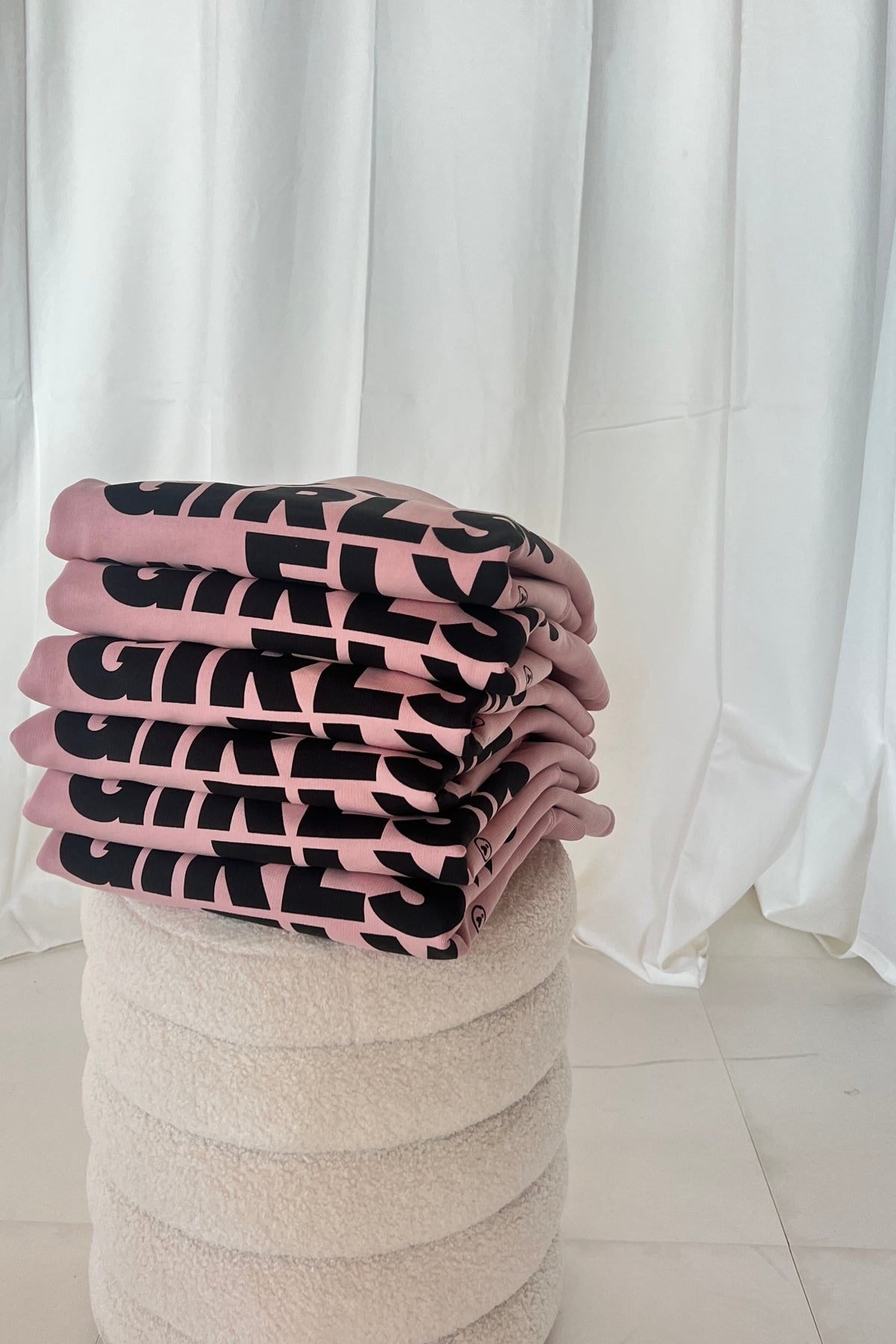 Sweater crop SUPERGIRLS CAN FLY vint. rosé/ black