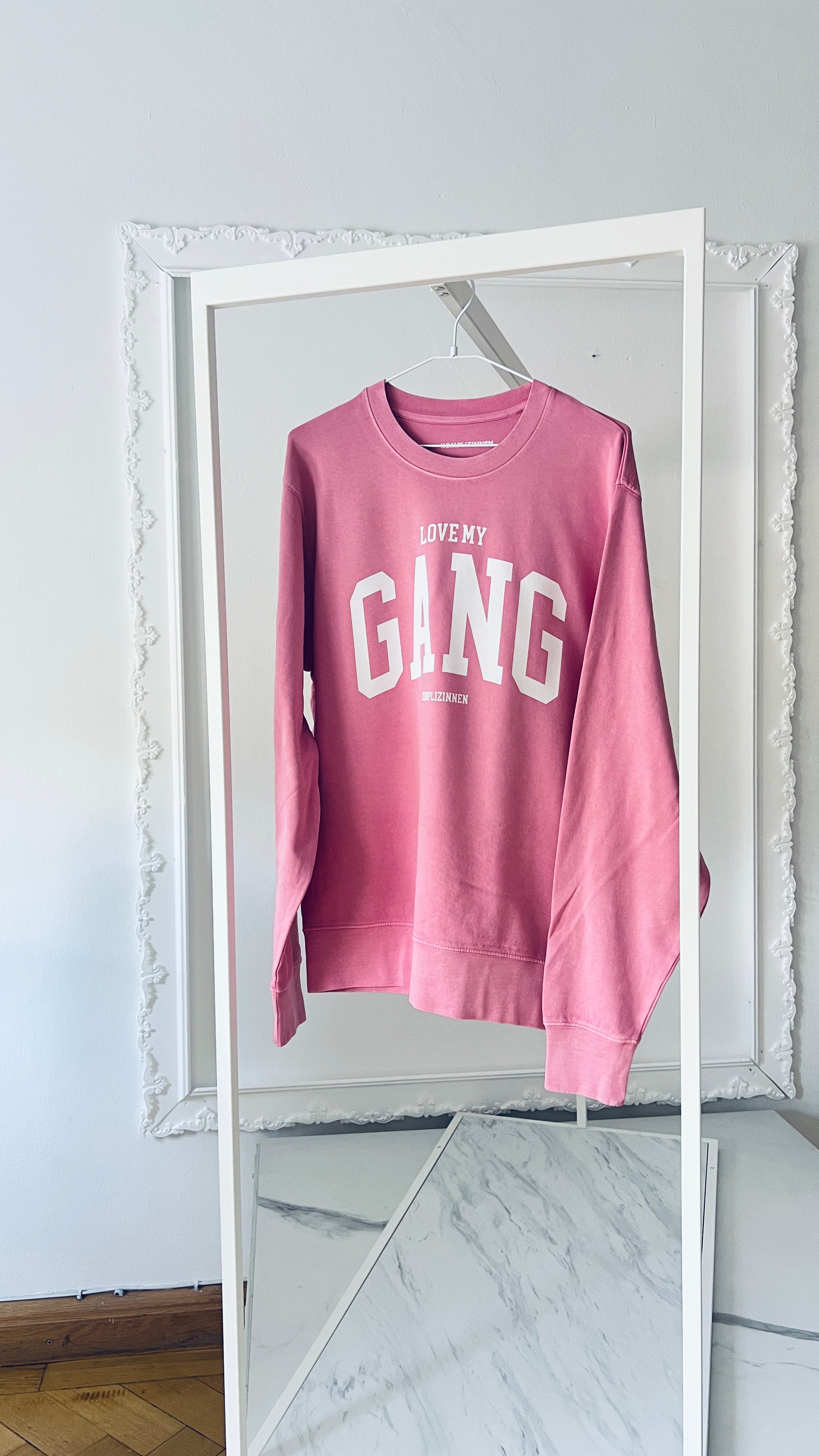 LOVE MY GANG SWEATER pink/ weiß