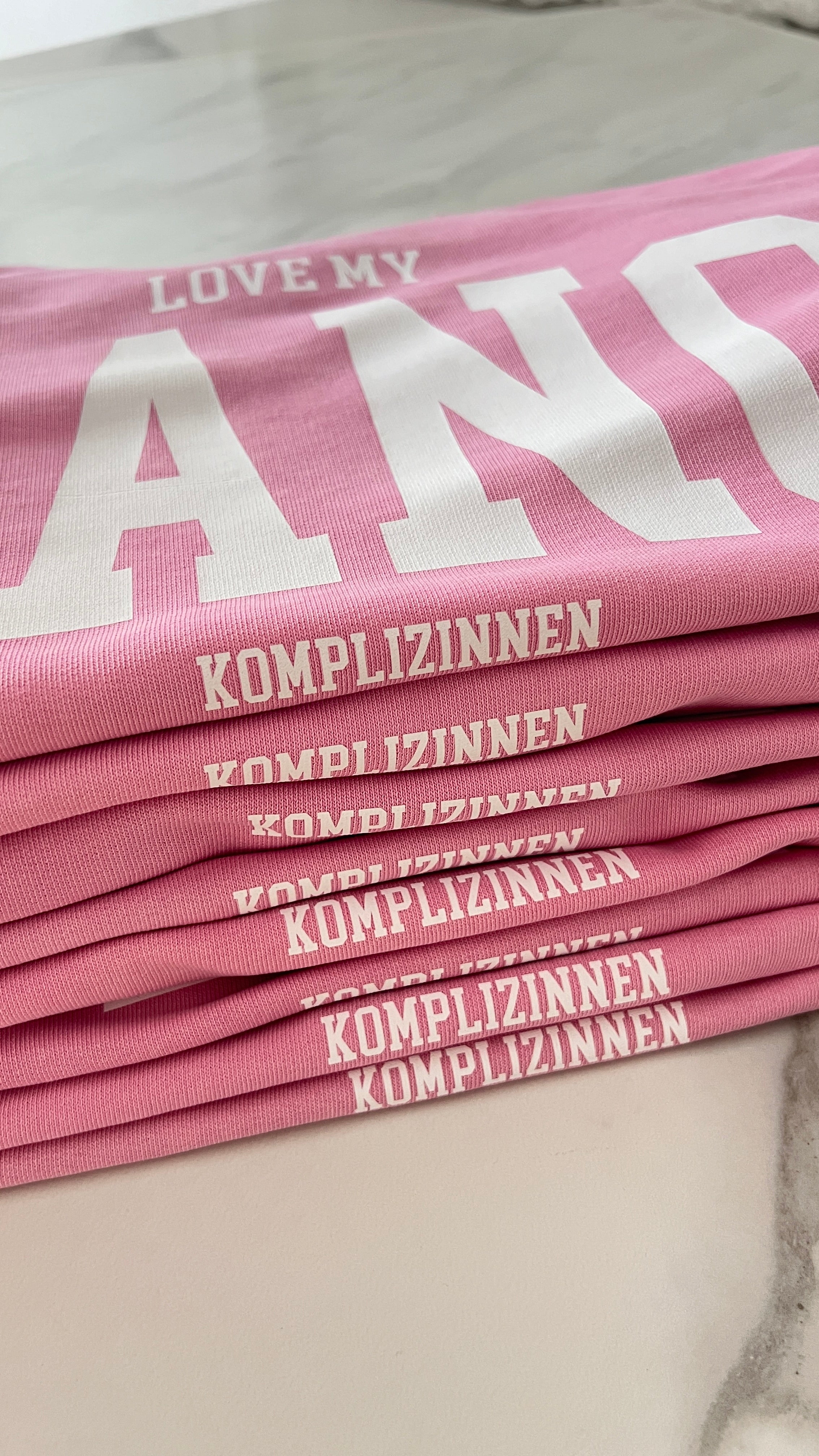 LOVE MY GANG SWEATER pink/ weiß