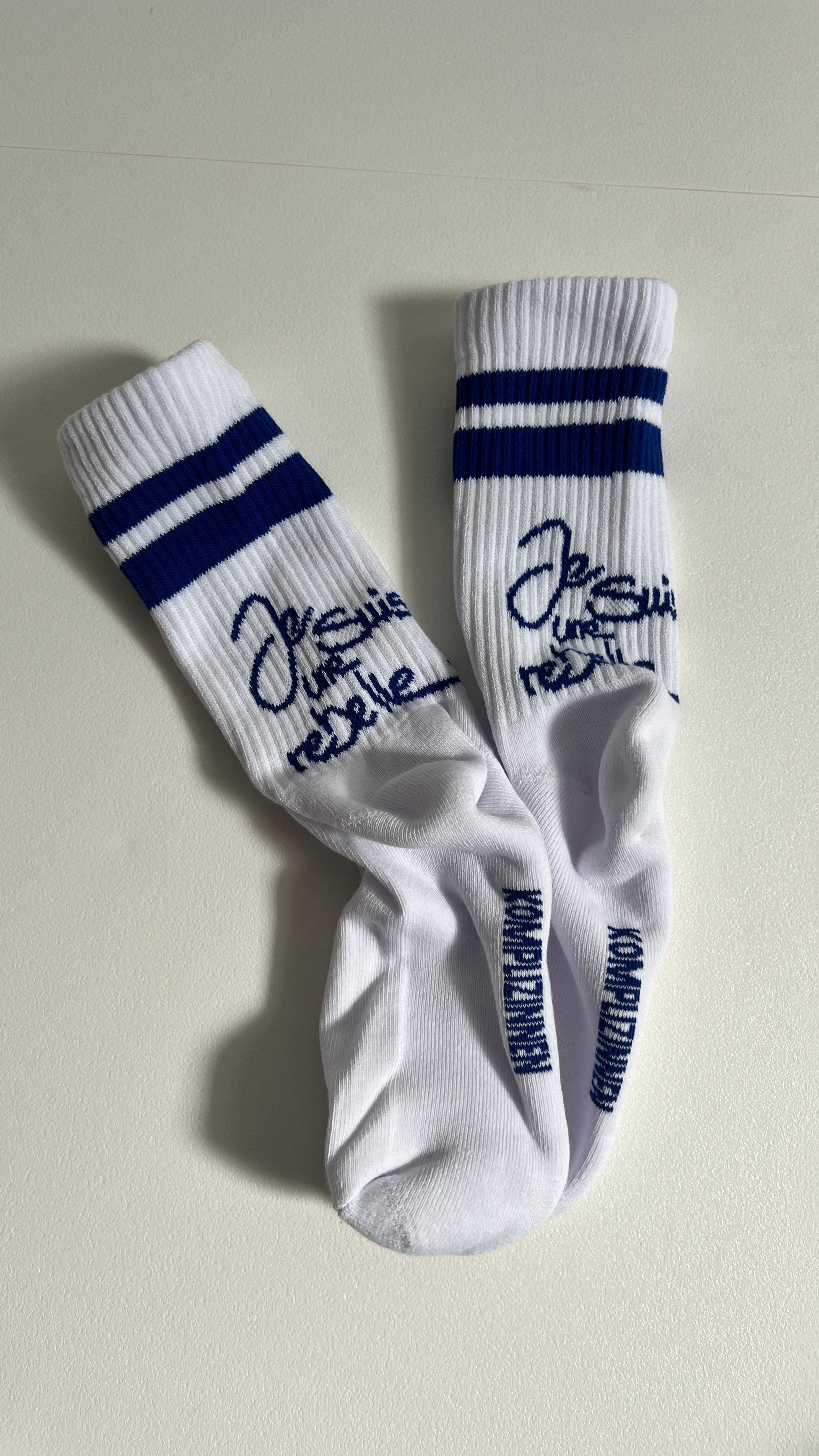 REBELLE Socken white/ blue
