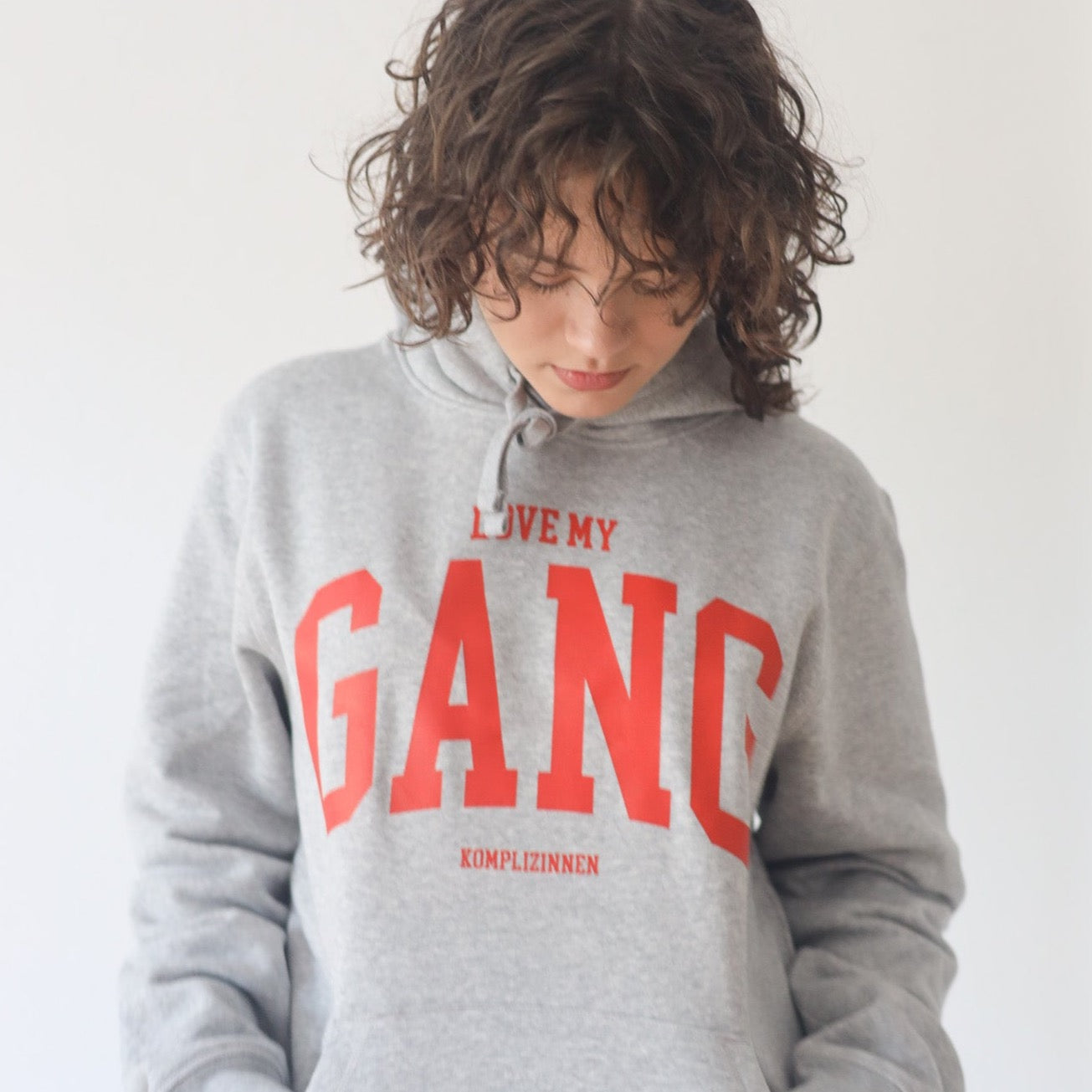 LOVE MY GANG Hoodie grau/ rot