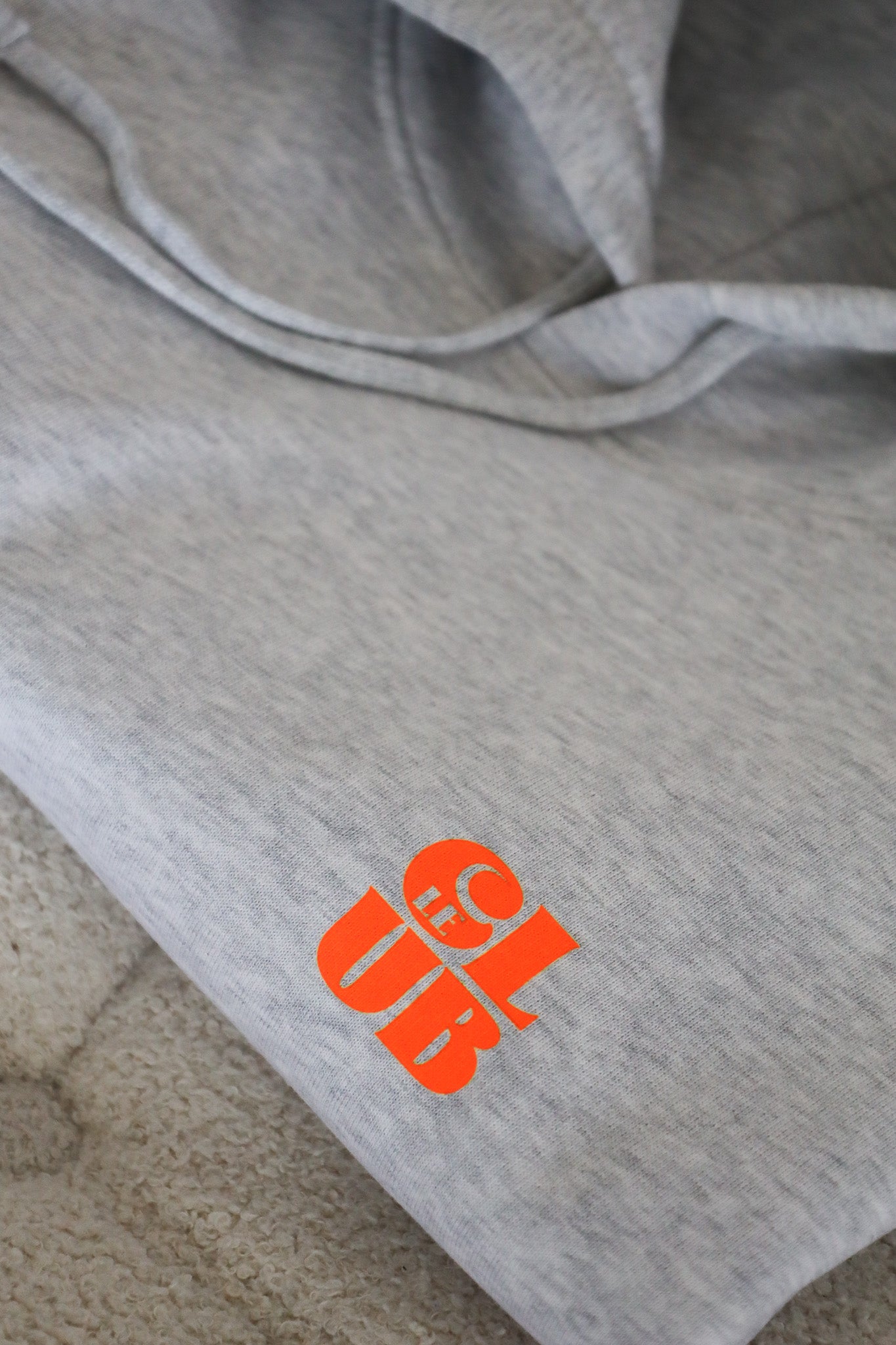 LE CLUB Hoodie CROP grey/ neon orange