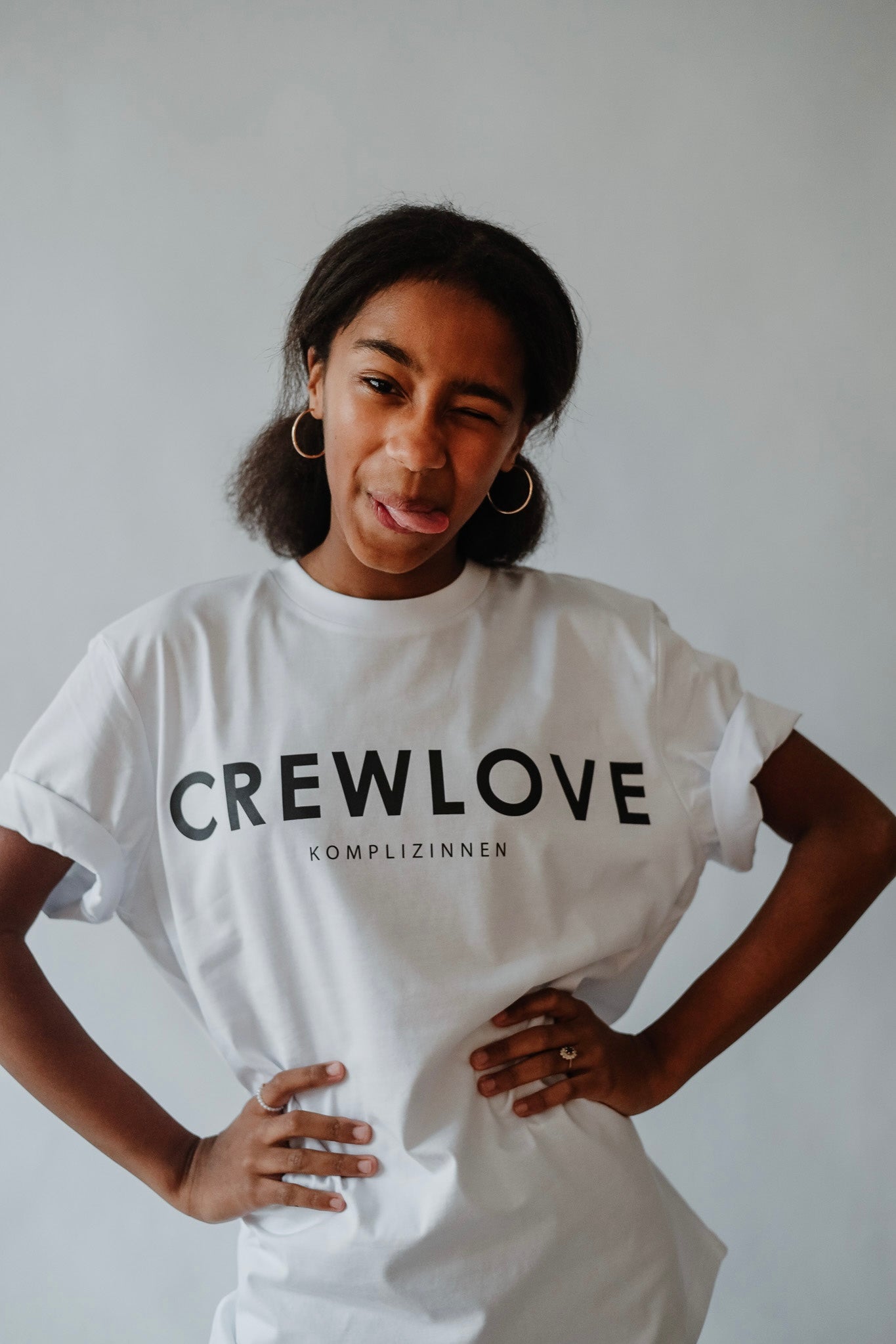Shirt CREWLOVE white/ black