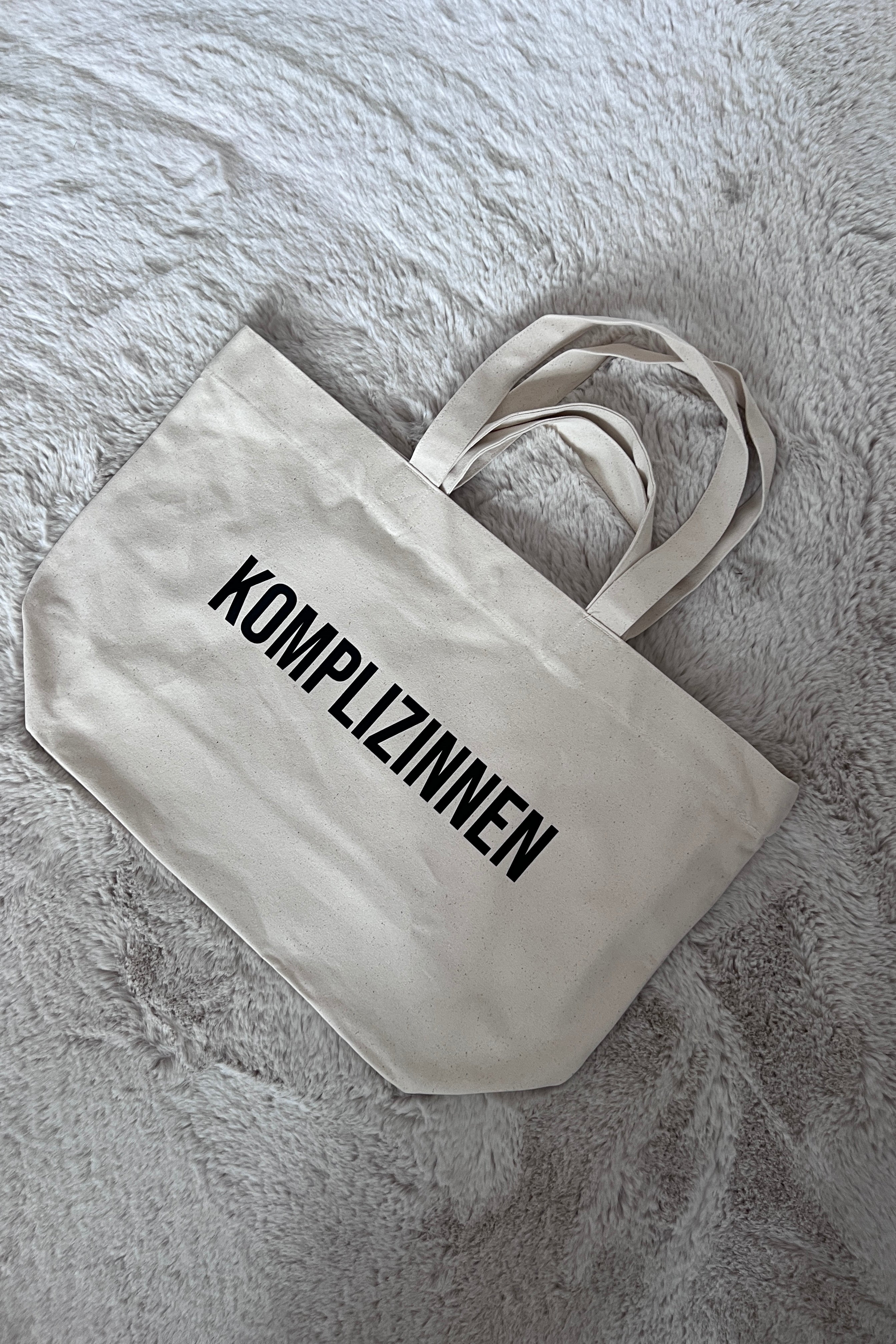 Shopper KOMPLIZINNEN beige/ black