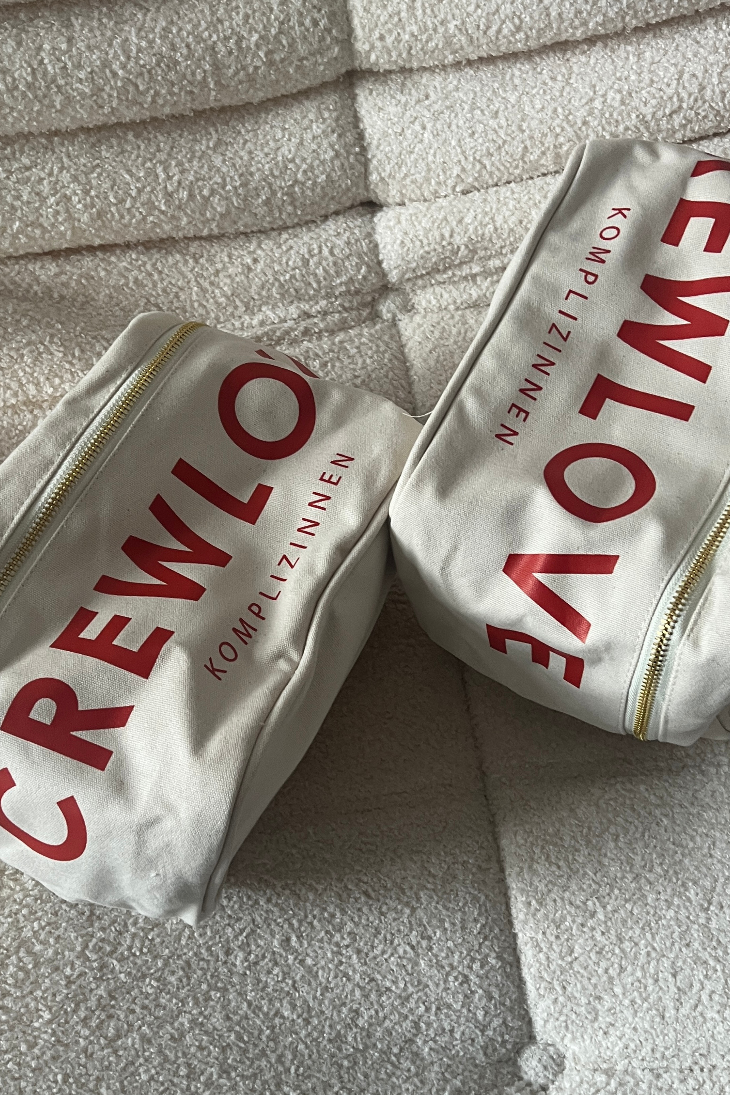 Cosmetic Bag CREWLOVE  beige/ red