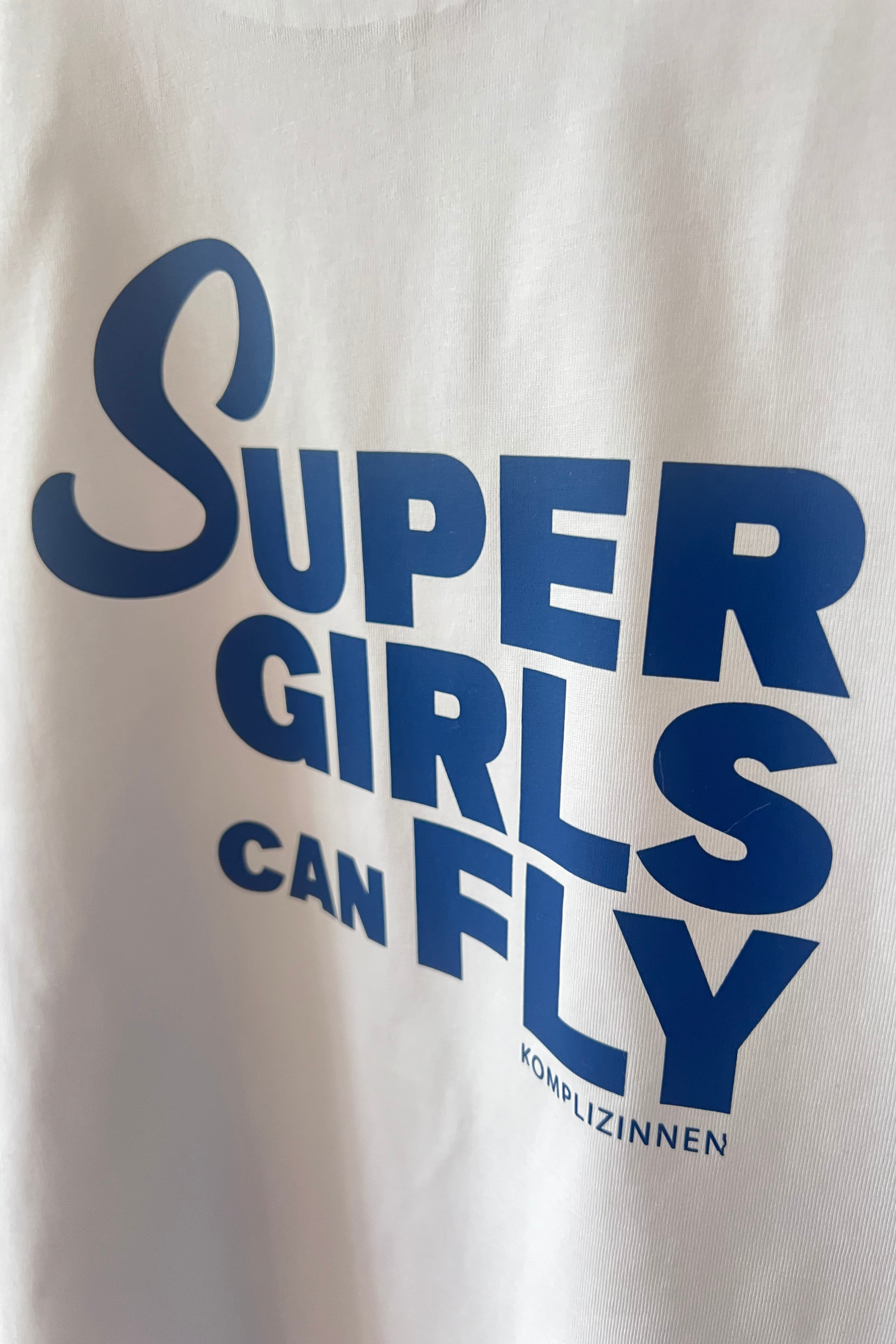 Shirt SUPERGIRLS weiß/ denim blue