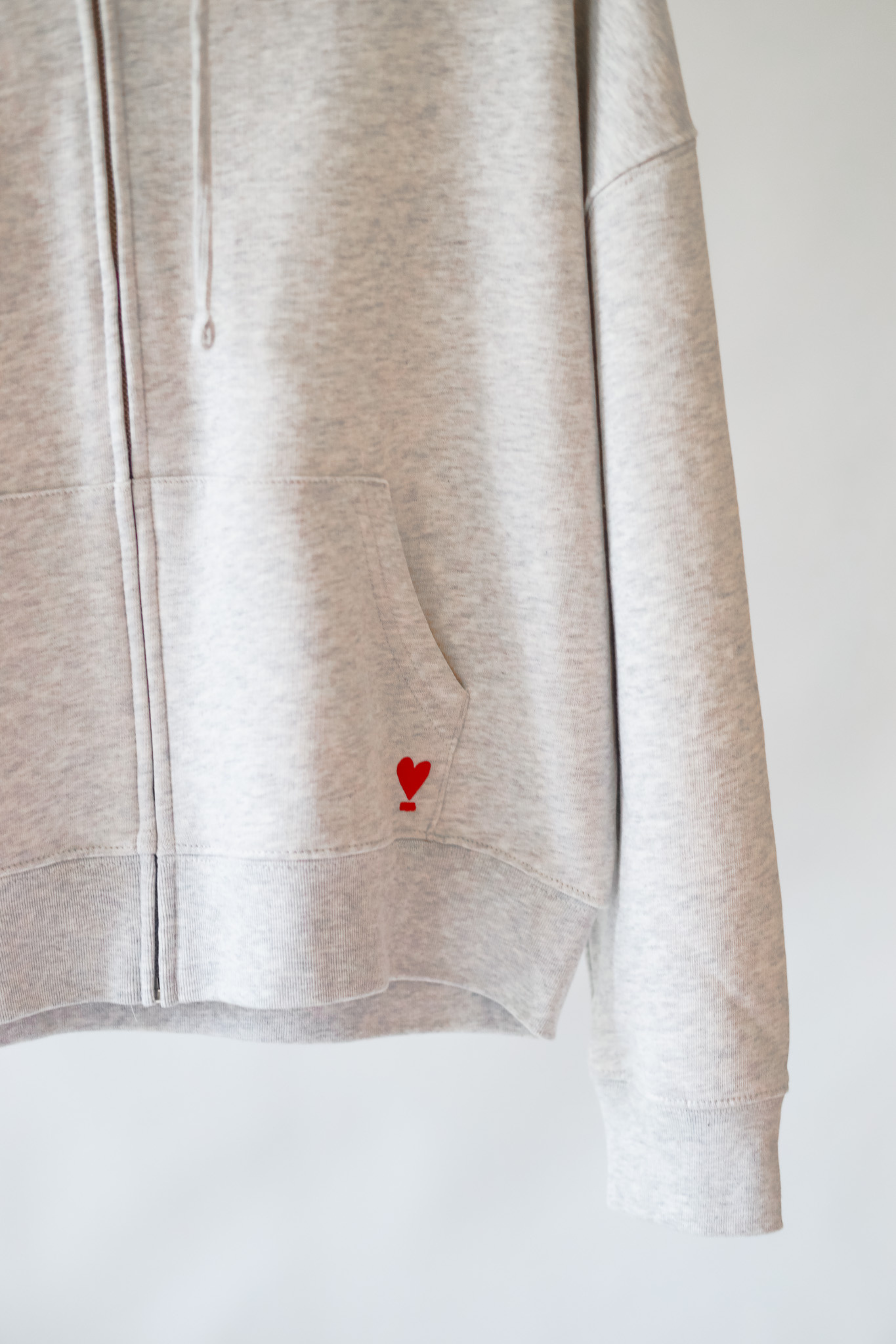 Sweater Jacke WE LIFT LOVE  light grey/ red