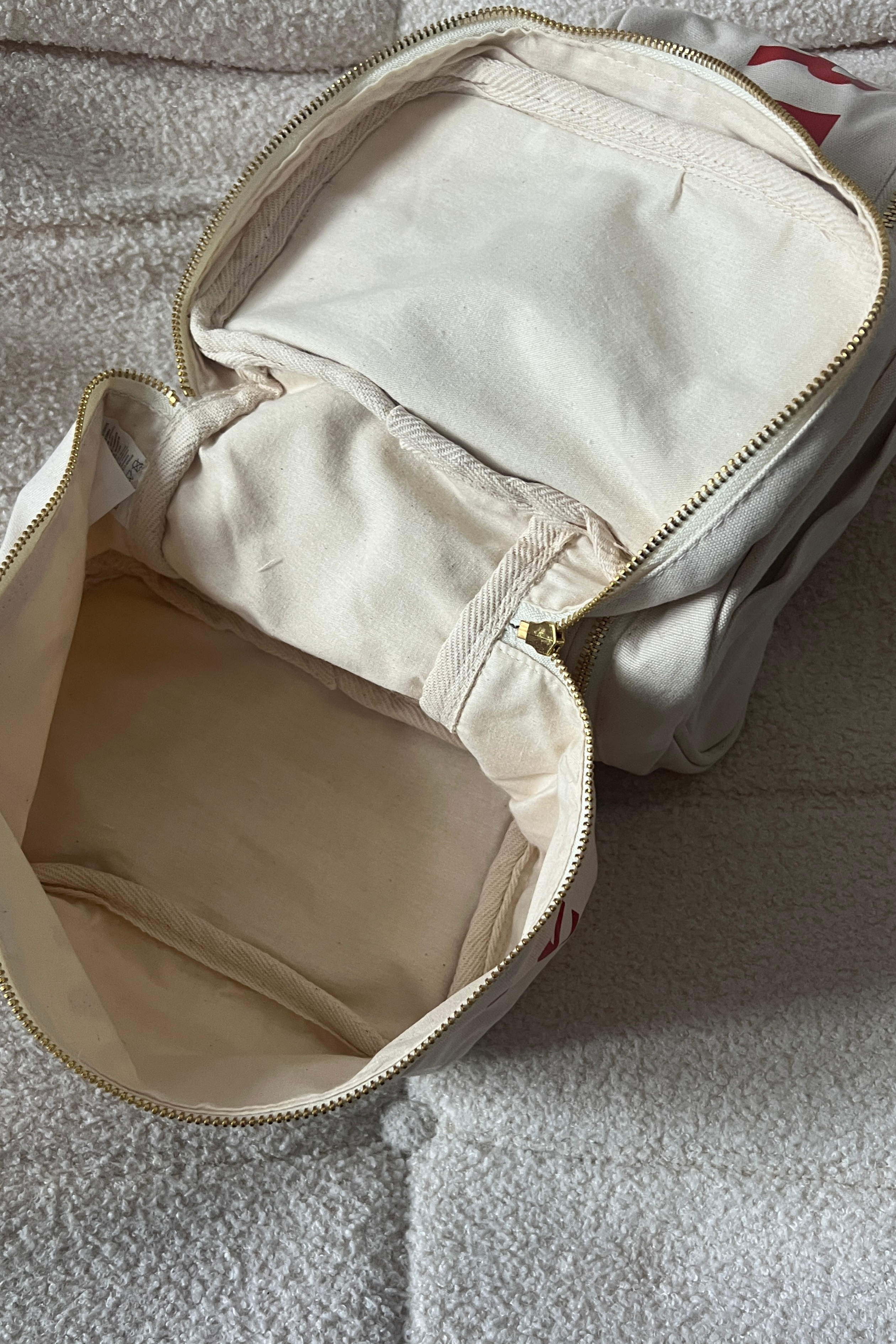 Cosmetic Bag CREWLOVE  beige/ red