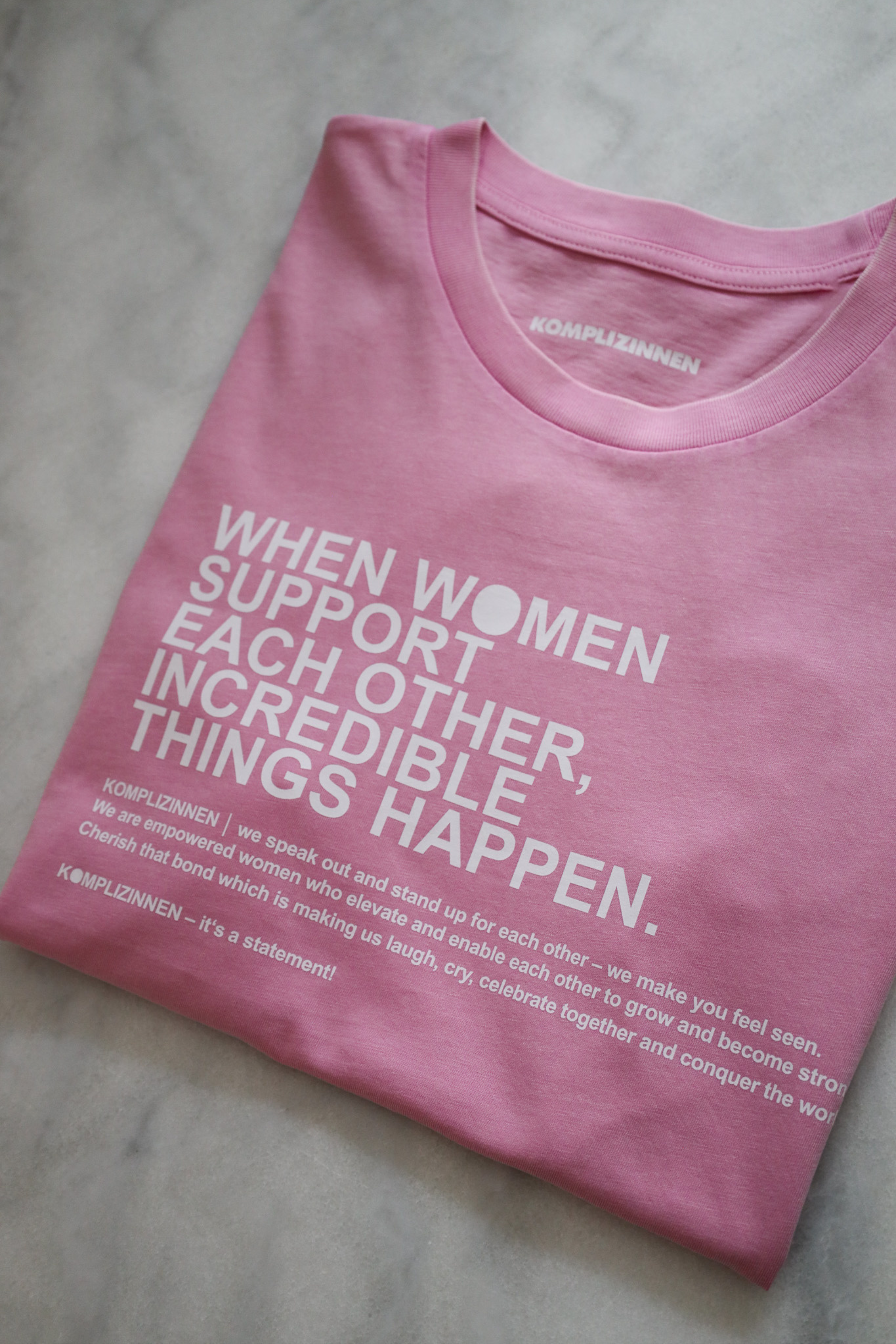 Shirt WOMEN SUPPORT vintage rosé/ white