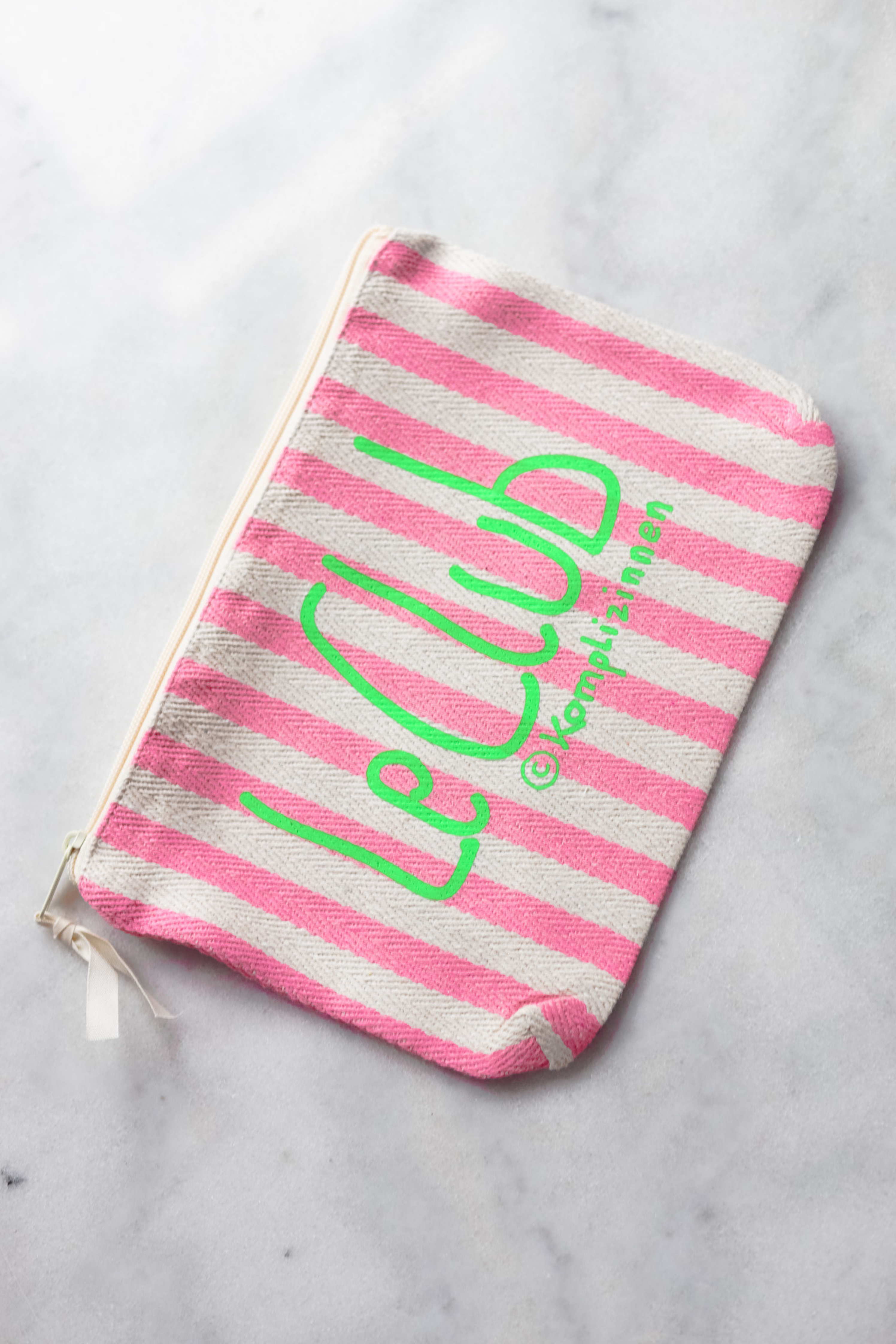 Pouchette LE CLUB green stripes