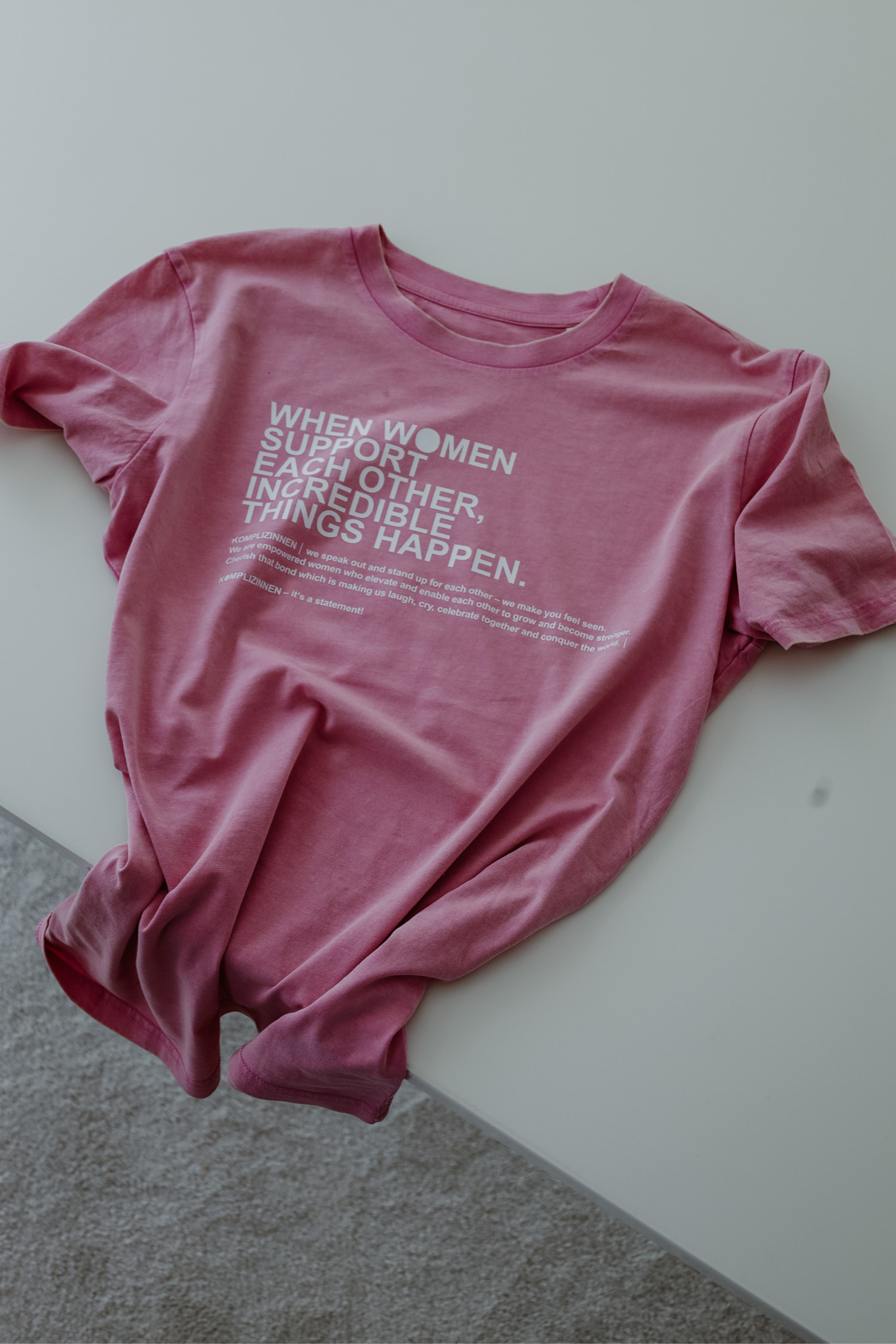 Shirt WOMEN SUPPORT vintage rosé/ white