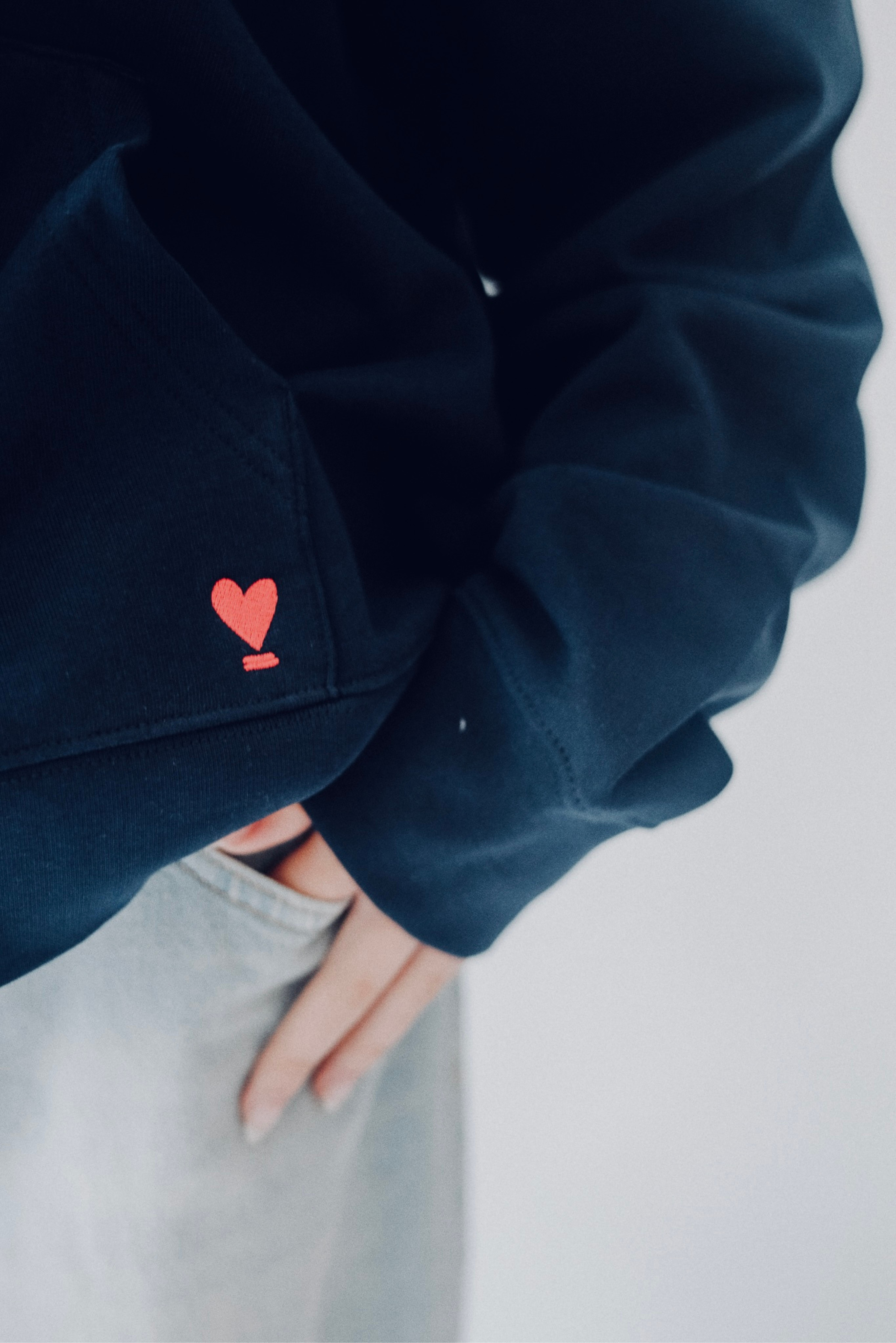 Sweater Jacke WE LIFT LOVE  navy/ red