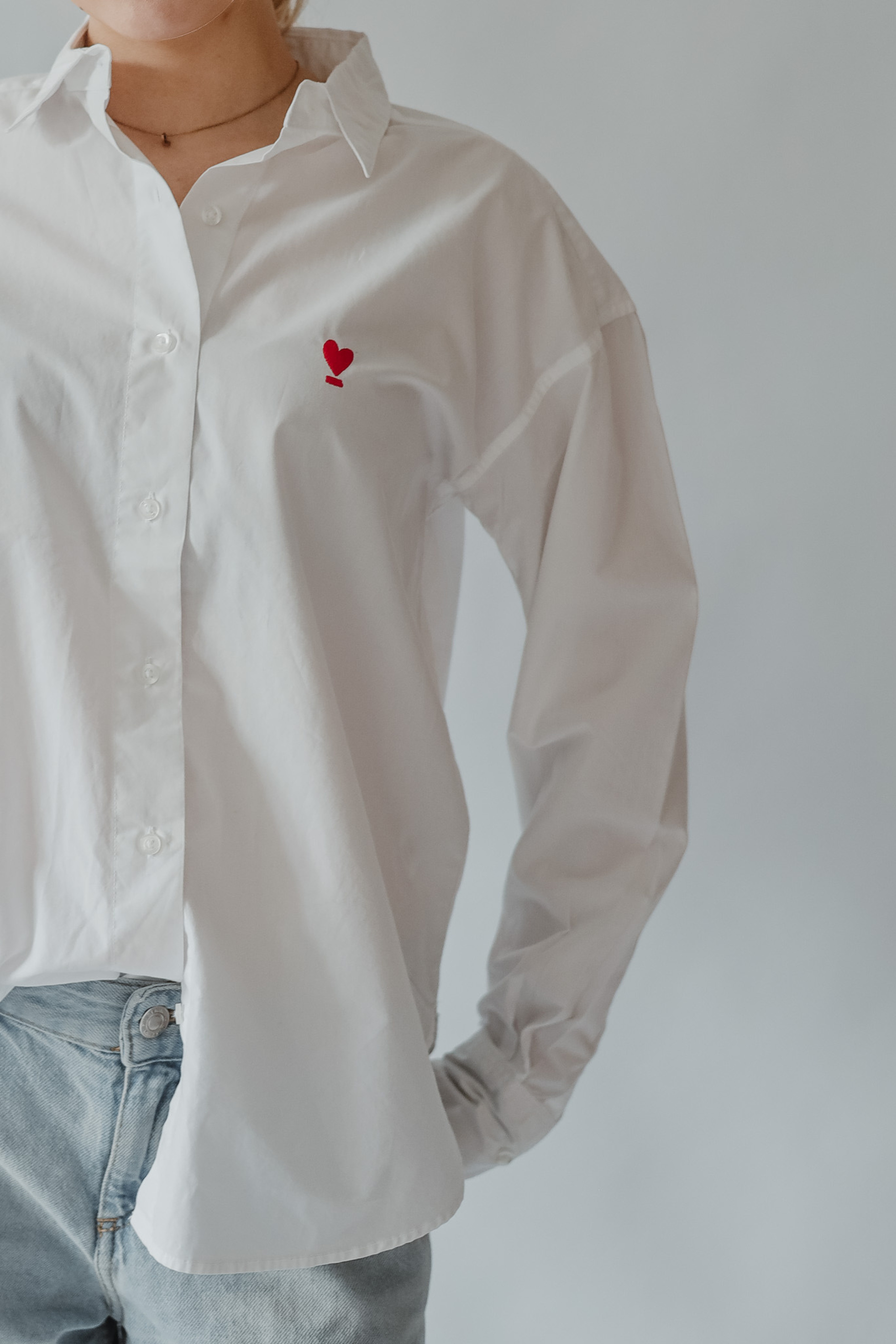 Hemd/ Bluse WE LIFT LOVE white/ red