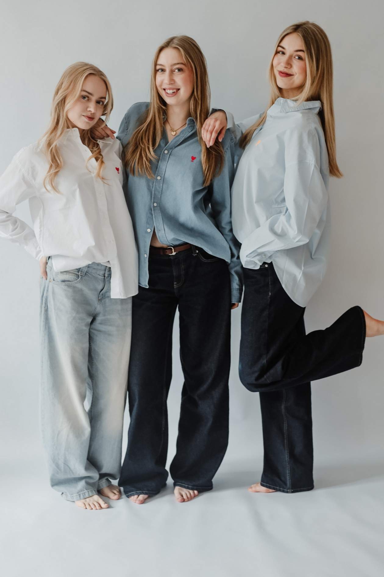 Hemd/ Bluse WE LIFT LOVE sky-blue/ neon-orange