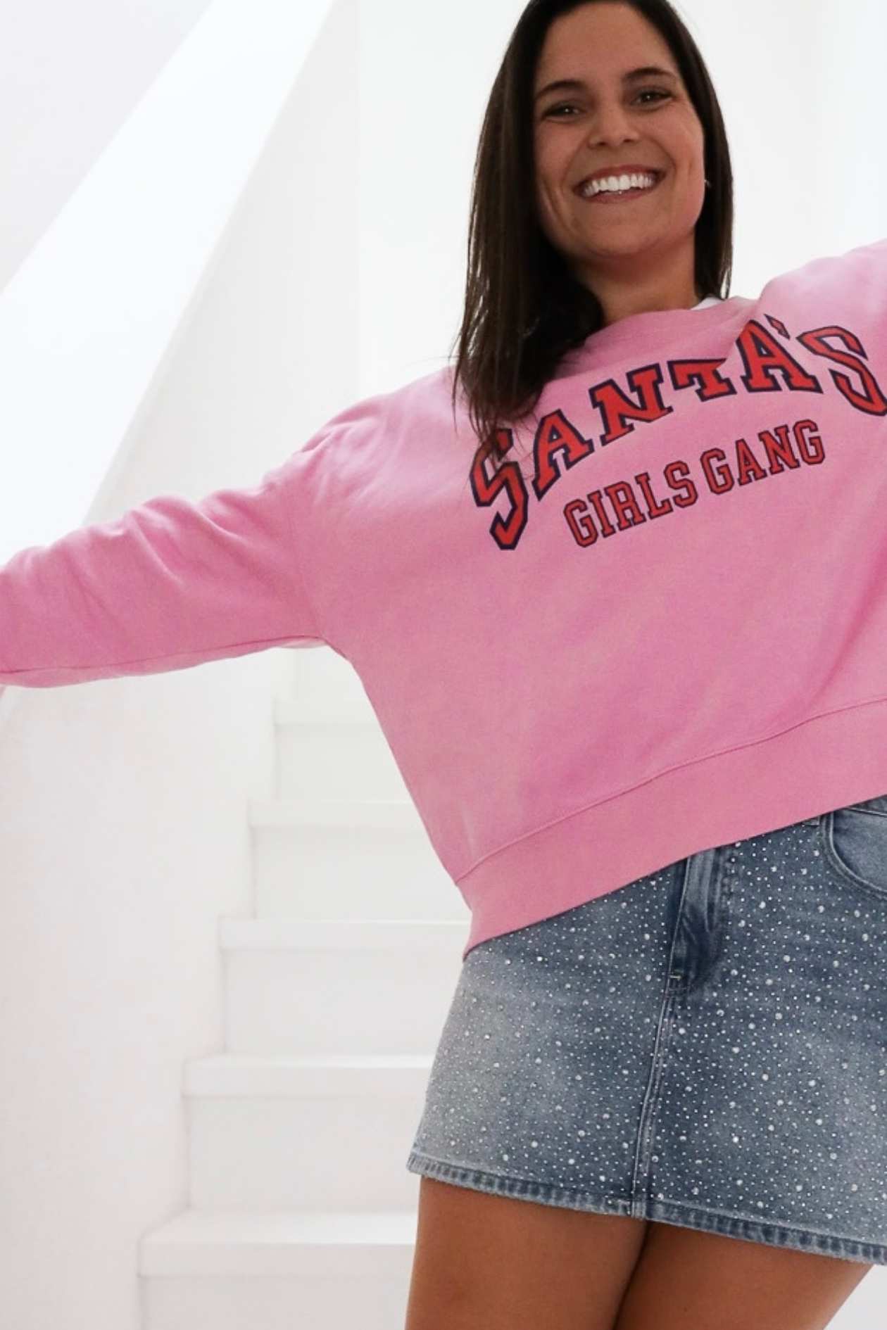 Sweater crop SANTA´S GIRLS GANG